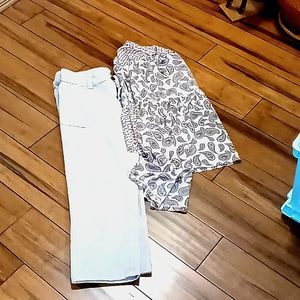 khaki Pants and Paisley flowing shirt